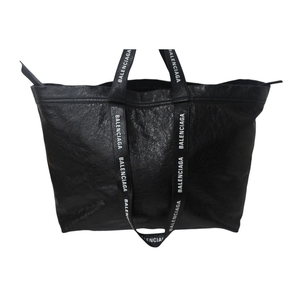 BALENCIAGA Carry Shopper Tote Bag embossed leather black - Picture 3 of 10
